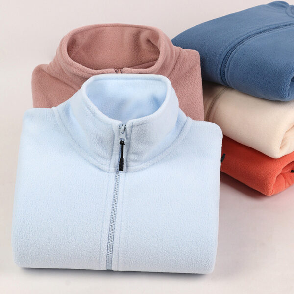 Winter Sports Zipper Polar Fleece Loose Sweater Coat