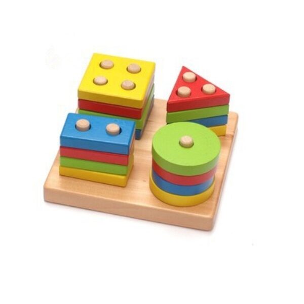 Baby Game Toys Wooden Puzzle Educational Toy Geometric shapes Game Toys Stick Baby Kid Children Intelligence Puzzle for Kid